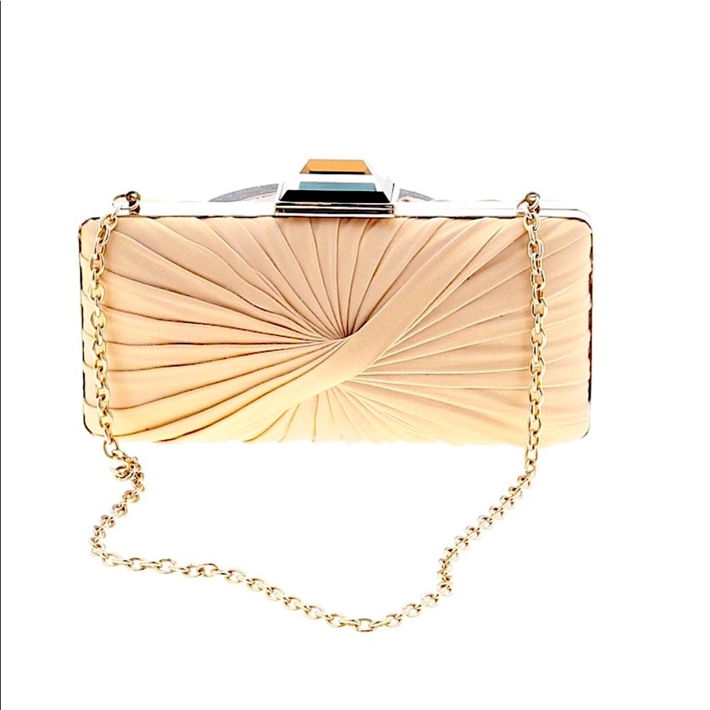 Woman clutches bag